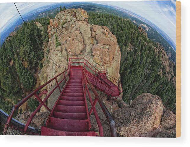 Co Wood Print featuring the photograph Fisheye Leap by Doug Wittrock