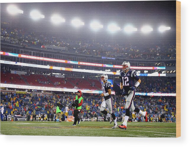 People Wood Print featuring the photograph Pittsburgh Steelers v New England Patriots #16 by Maddie Meyer