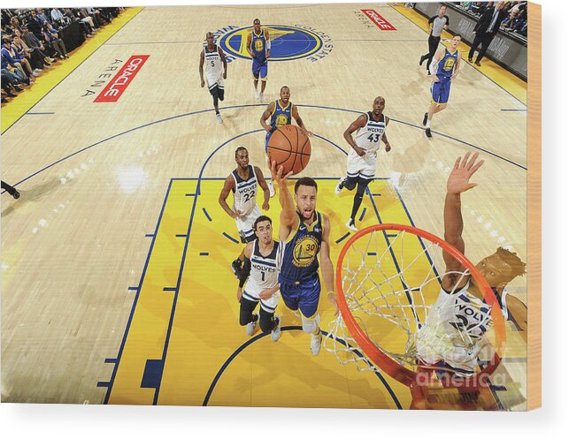 Nba Pro Basketball Wood Print featuring the photograph Stephen Curry by Noah Graham
