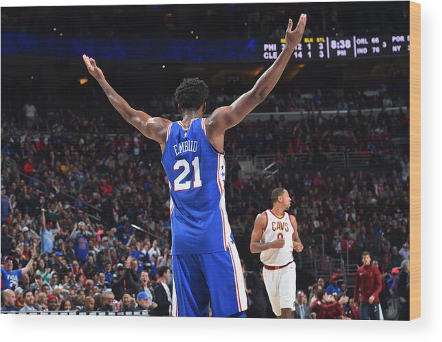 Crowd Wood Print featuring the photograph Joel Embiid by Jesse D. Garrabrant