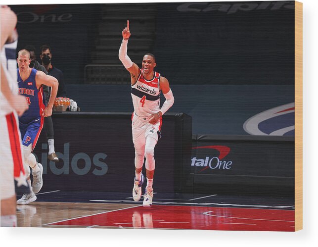 Nba Pro Basketball Wood Print featuring the photograph Russell Westbrook by Ned Dishman