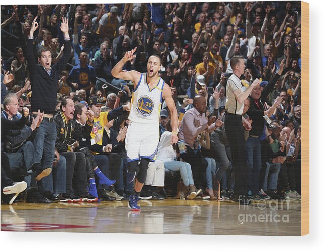 Stephen Curry Wood Print featuring the photograph Stephen Curry #18 by Nathaniel S. Butler