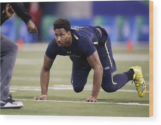 People Wood Print featuring the photograph NFL Combine - Day 5 #19 by Joe Robbins