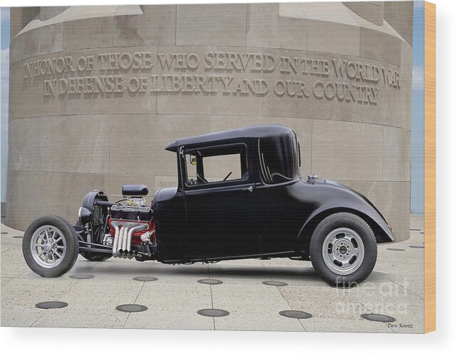 1929 Hudson Coupe Wood Print featuring the photograph 1929 Hudson 3-Window Coupe by Dave Koontz