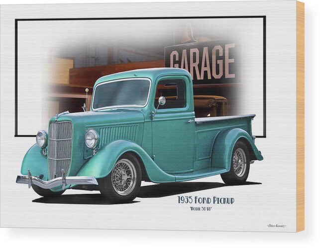 1935 Ford Model 50 V8 Pickup Wood Print featuring the photograph 1935 Ford Model 50 V8 Pickup by Dave Koontz