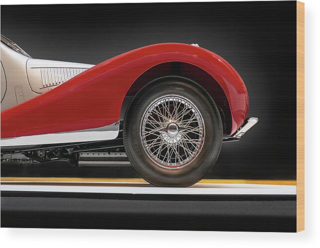 1938 Talbot Lago Wood Print featuring the photograph 1938 Talbot Lago T150 C Ss Teardrop Coupe by Gary Warnimont