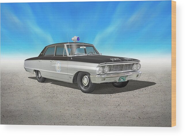 Cars Wood Print featuring the photograph 1964 Ford Highway Patrol Car by Mike McGlothlen