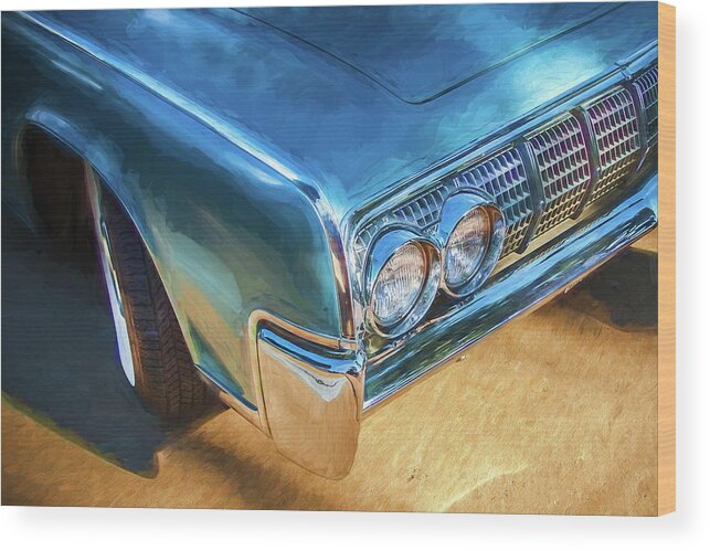 1964 Lincoln Continental Convertible Wood Print featuring the photograph 1964 Lincoln Continental Convertible 110 by Rich Franco