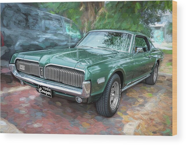 1968 Green Mercury Cougar Wood Print featuring the photograph 1968 Mercury Cougar X104 by Rich Franco