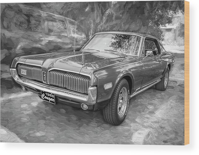 1968 Green Mercury Cougar Wood Print featuring the photograph 1968 Mercury Cougar X103 by Rich Franco