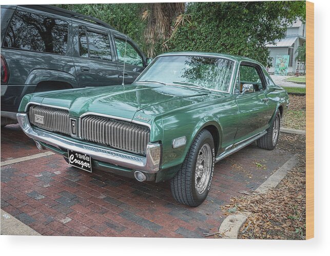 1968 Green Mercury Cougar Wood Print featuring the photograph 1968 Mercury Cougar X107 by Rich Franco