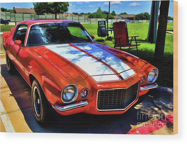 Classic Wood Print featuring the photograph 1970 Chevy Camaro by Diana Mary Sharpton