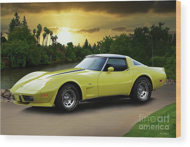 1975 Corvette Stingray Wood Print featuring the photograph 1975 Chevrolet C3 Corvette Stingray by Dave Koontz