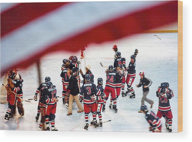 Hockey Wood Print featuring the photograph 1980 Olympic Hockey Miracle On Ice Team by Russ Considine