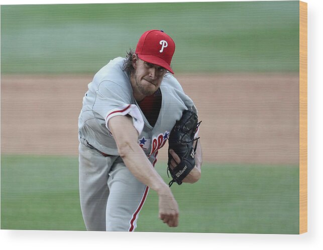 Aaron Nola Wood Print featuring the photograph Aaron Nola #2 by Rob Carr