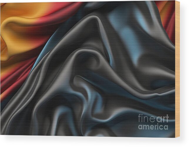 Smooth Wood Print featuring the painting Abstract Background Luxury Cloth Or Liquid Wave Or Wavy Folds Of #2 by N Akkash