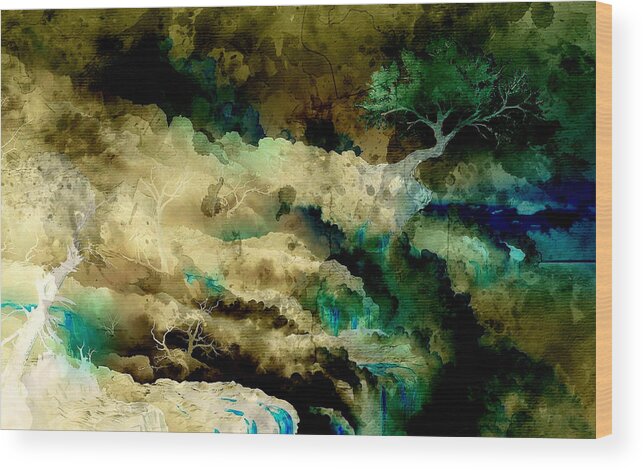 Abstract Wood Print featuring the mixed media Abstract Dream #2 by Marvin Blaine