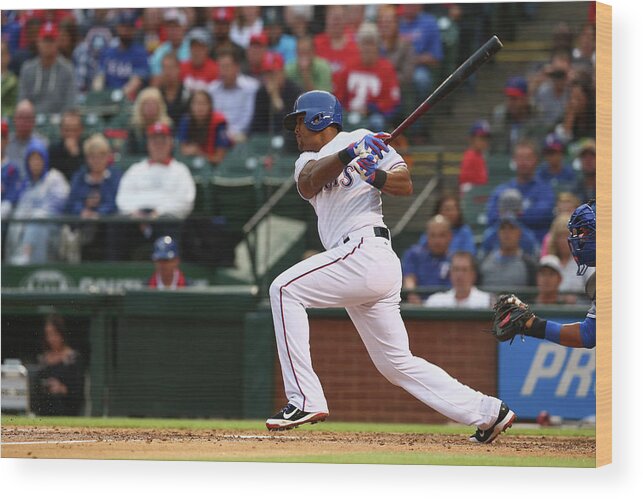 Adrian Beltre Wood Print featuring the photograph Adrian Beltre by Ronald Martinez