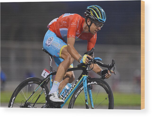 Tanel Kangert Wood Print featuring the photograph Cycling: 2nd Abu Dhabi Tour 2016 / Stage 4 by Tim de Waele