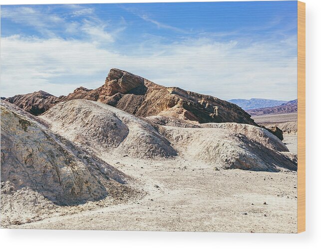 Death Wood Print featuring the photograph Death Valley badland landscape. California, USA. #2 by Michal Bednarek