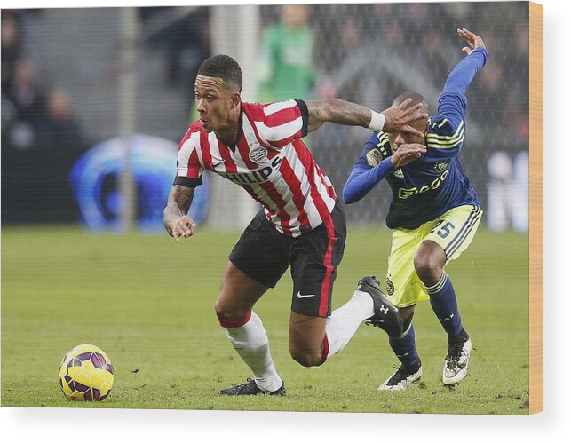 A.f.c. Ajax Wood Print featuring the photograph Dutch Eredivisie - PSV Eindhoven v Ajax Amsterdam #2 by VI-Images