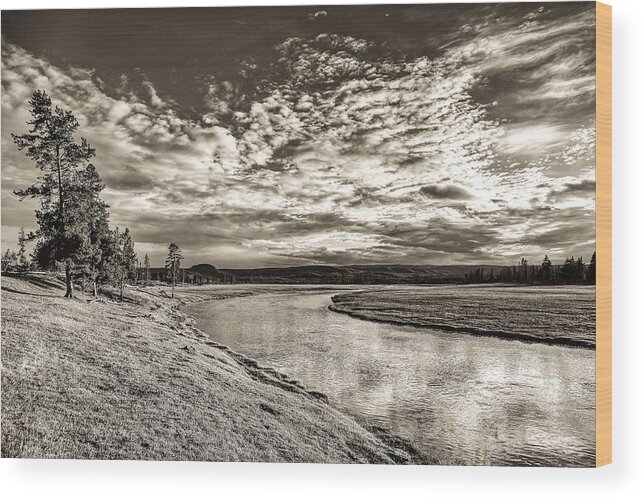 Firehole River Wood Print featuring the photograph Firehole River - Yellowstone National Park #2 by Neal Herbert