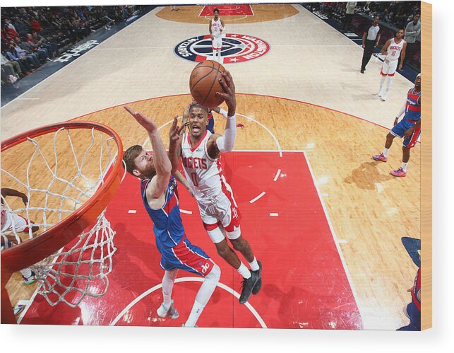 Nba Pro Basketball Wood Print featuring the photograph Houston Rockets v Washington Wizards by Stephen Gosling