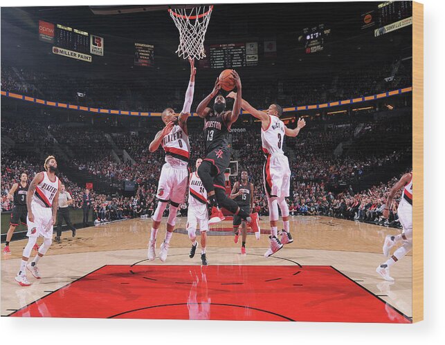 James Harden Wood Print featuring the photograph James Harden by Sam Forencich