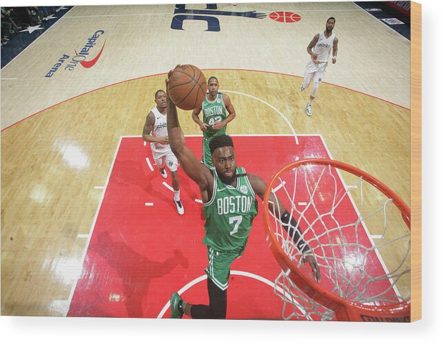 Nba Pro Basketball Wood Print featuring the photograph Jaylen Brown by Ned Dishman