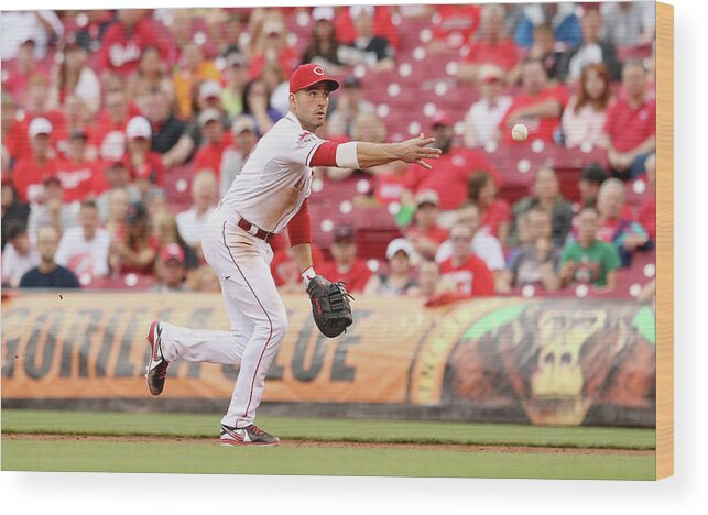 Great American Ball Park Wood Print featuring the photograph Joey Votto by Andy Lyons