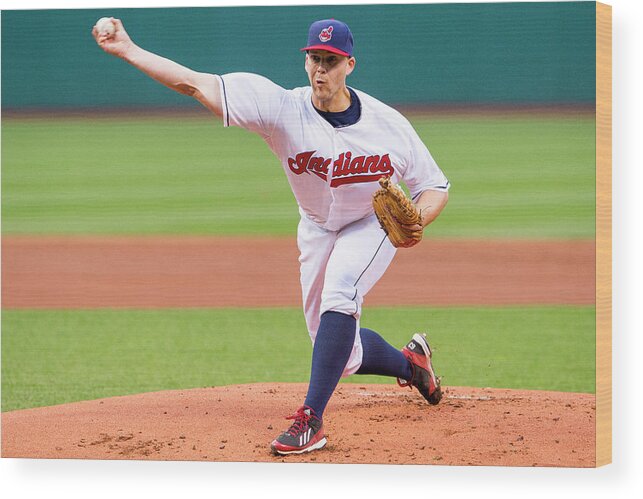 American League Baseball Wood Print featuring the photograph Justin Masterson by Jason Miller