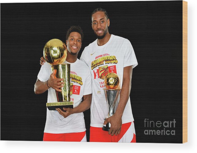 Kyle Lowry Wood Print featuring the photograph Kawhi Leonard and Kyle Lowry by Jesse D. Garrabrant
