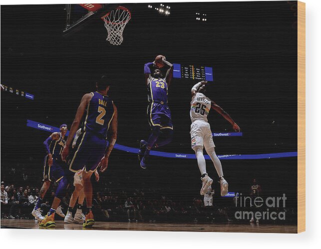 Nba Pro Basketball Wood Print featuring the photograph Lebron James by Bart Young