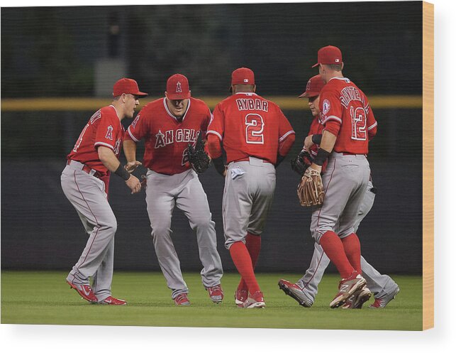 People Wood Print featuring the photograph Los Angeles Angels Of Anaheim V #2 by Dustin Bradford