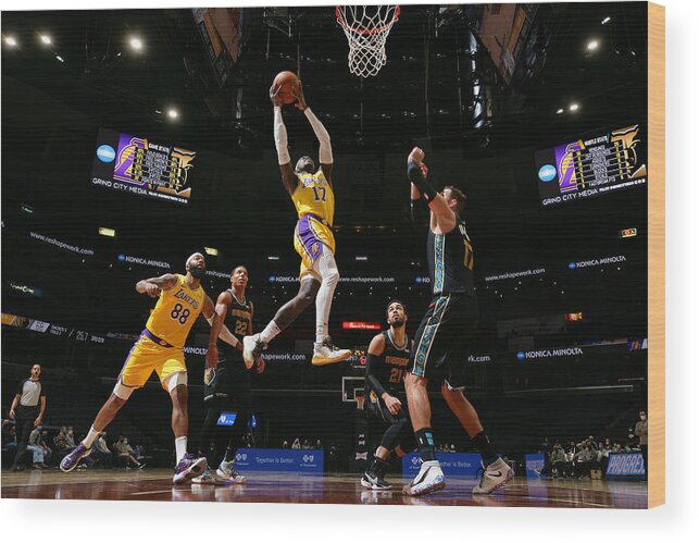 Dennis Schroder Wood Print featuring the photograph Los Angeles Lakers v Memphis Grizzlies #2 by Joe Murphy