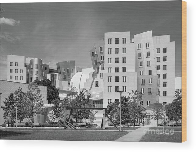 Massachusetts Institute Of Technology Wood Print featuring the photograph Massachusetts Institute of Technology Stata Center by University Icons