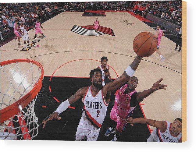 Nba Pro Basketball Wood Print featuring the photograph New Zealand Breakers v Portland Trail Blazers #2 by Cameron Browne