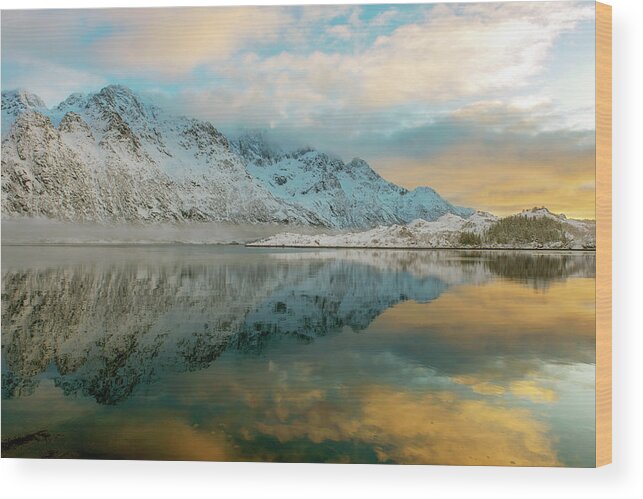 Lofoten Wood Print featuring the photograph On my way to the winter of Lofoten 3 #2 by Dubi Roman
