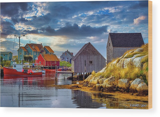 Peggy's Cove Wood Print featuring the photograph Peggys Cove #2 by Ken Morris