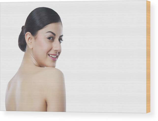 People Wood Print featuring the photograph Portrait of a beautiful woman smiling #2 by Sudipta Halder