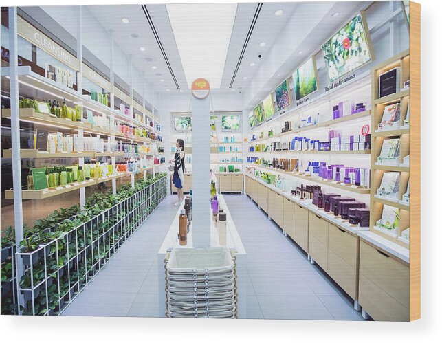 Retail Wood Print featuring the photograph Retail of Amorepacific Corp. Brands as South Korea's Biggest Cosmetics Makers Revamps Product Lineup by Bloomberg