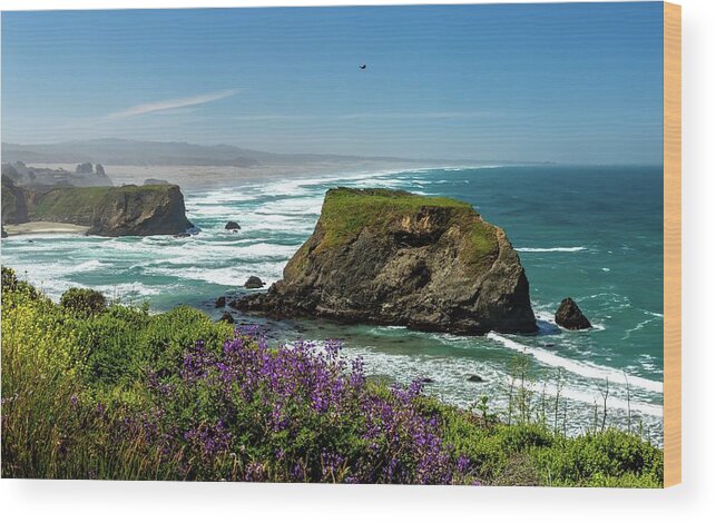 California Wood Print featuring the photograph Sea Stacks and Surf #2 by Harold Rau