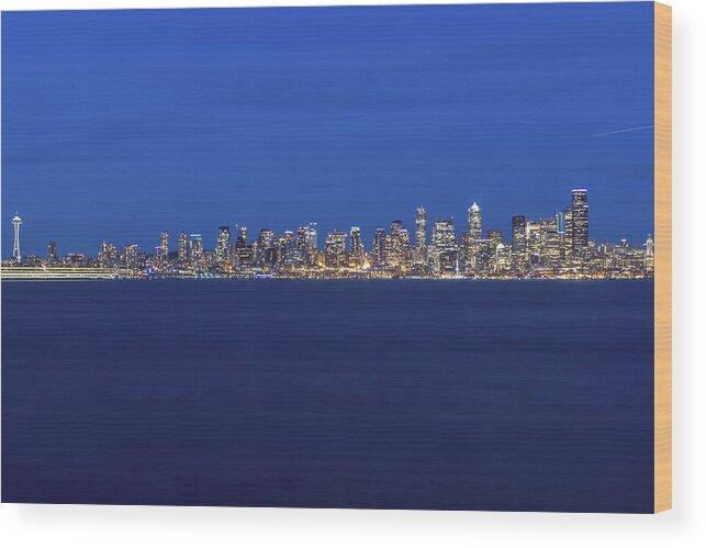 Seattle Center Wood Print featuring the photograph Seattle Skyline, USA, Washington, Seattle #2 by Malorny