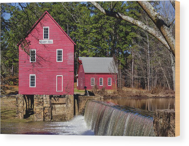 Starrs Mill Wood Print featuring the photograph Starr's Mill #3 by Randy Bayne