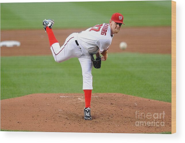 Stephen Strasburg Wood Print featuring the photograph Stephen Strasburg #2 by G Fiume
