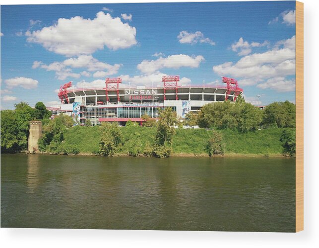 Nashville Tennessee Wood Print featuring the photograph Tennesse Titans Nissan Stadium in Nashville Tennessee #2 by Eldon McGraw
