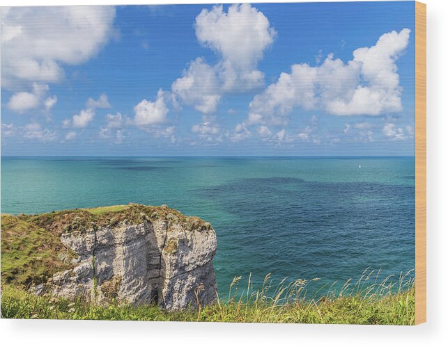 Etretat Wood Print featuring the photograph The cliffs at Etretat #3 by Fabiano Di Paolo