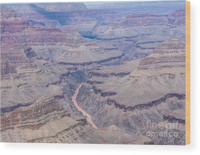 The Grand Canyon And Colorado River Wood Print featuring the digital art The Grand Canyon and Colorado River by Tammy Keyes