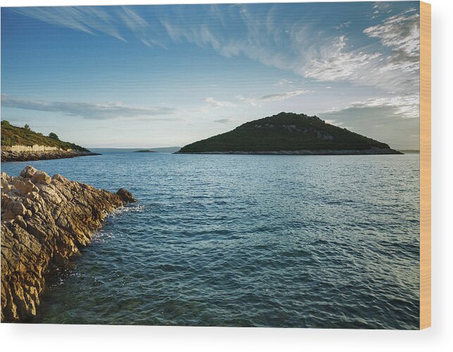 Losinj Wood Print featuring the photograph Veli Osir Island at dawn, Losinj Island, Croatia. #2 by Ian Middleton