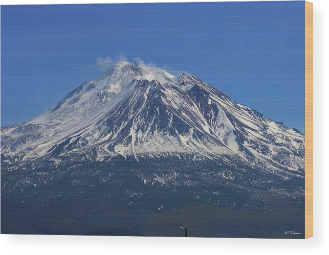 Volcano Wood Print featuring the digital art Volcano #2 by Tom Janca